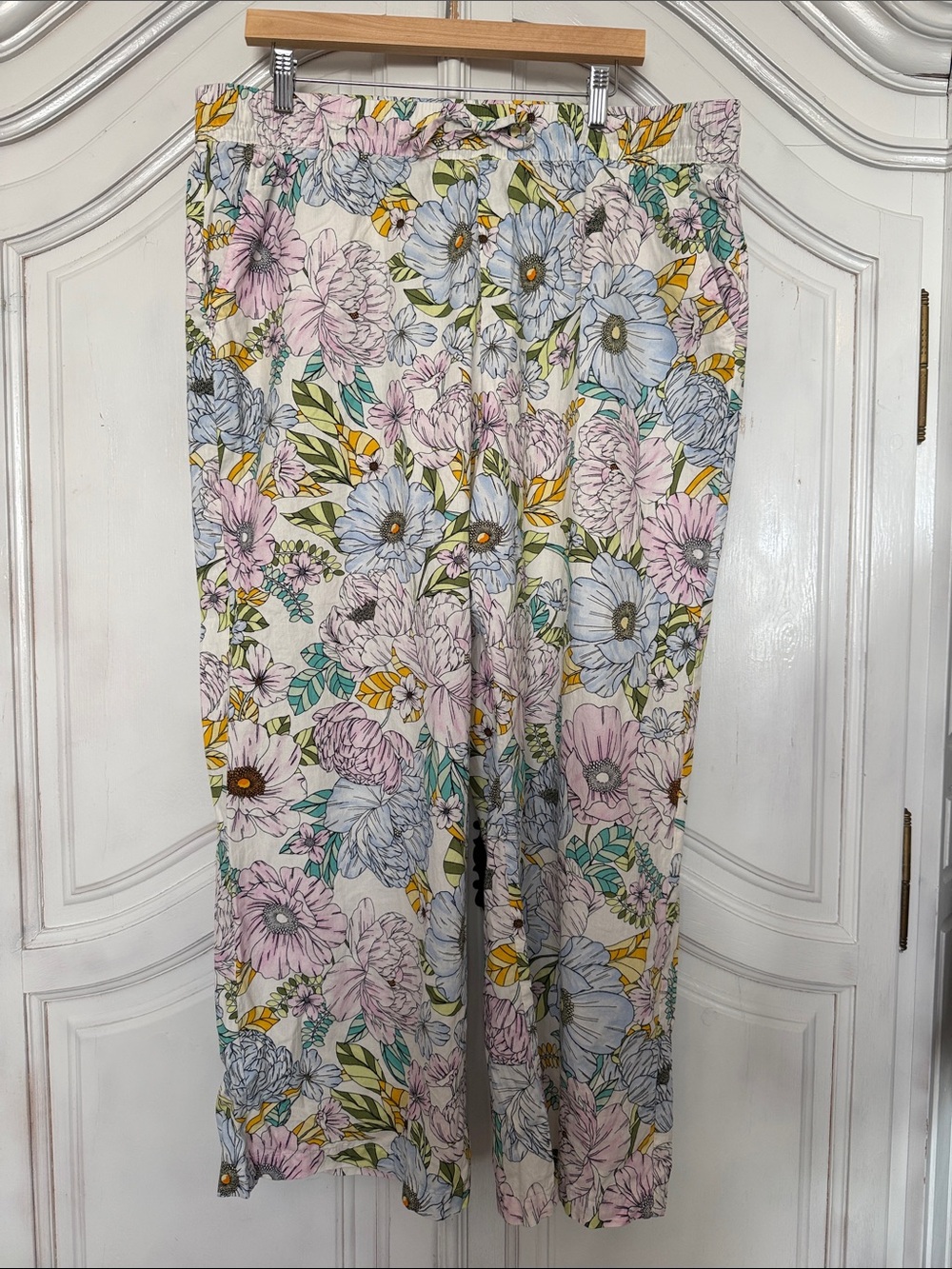 Gap Women’s Floral Cotton Pajama Lounge Pants Size XL Cottagecore Breathable